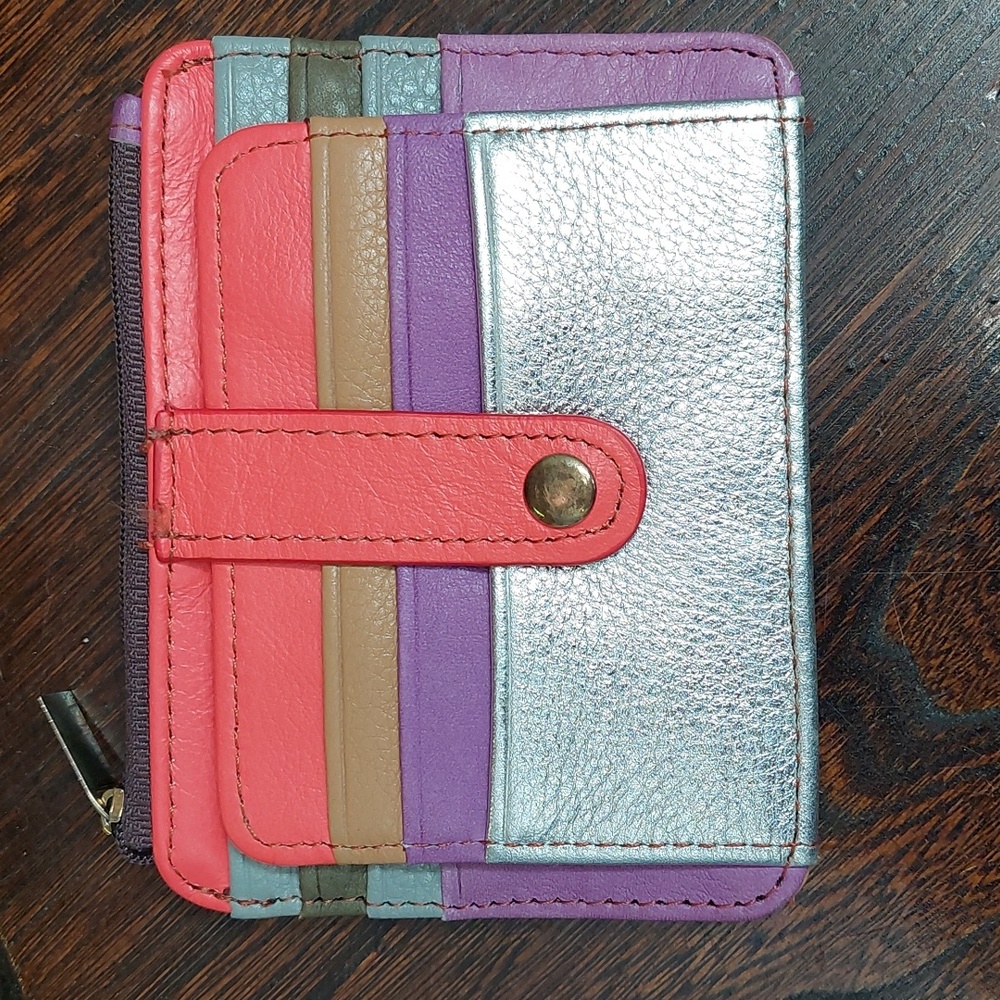 Vera Pelle Multicolered Card Coin Wallet
